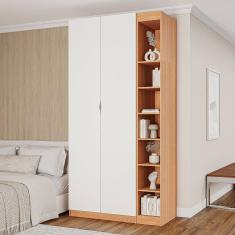 Guarda-roupa Modulado 2 Portas 3 Peças Hera Cabecasa Madeiramadeira Louro/Branco Geada/Cinza