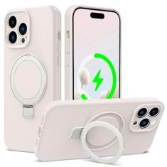 ZHK Capa de silicone líquido projetada para iPhone 14 Pro Max com suporte magnético, [proteção precisa da lente da câmera][à prova de choque de grau mil] [forro de microfibra macio antiarranhões] Capa