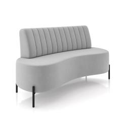 Sofá 2 Lugares Living 160cm Pé Ferro Pto Maraú Veludo Cinza K01 - D`Rossi