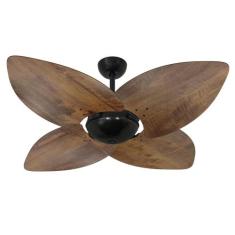 Ventilador de Teto Volare Preto Dunamis Rádica Imbuia 110V, 110V
