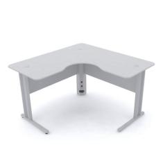 Mesa em l p/ escritório 140x140 pandin maxxi - cinza