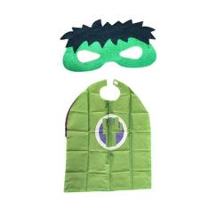 Kit Fantasia Capa e Máscara Menino Verde Festas Infantil - Lynx Produç