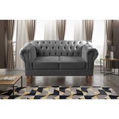 Sofá 2 Lugares Decoração Sara Recepção Dom Pedro Chesterfield - BELLA 