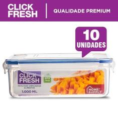 Conjunto com 10 potes herméticos alta qualidade click fresh