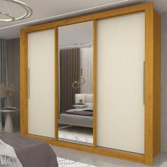 Guarda-roupa Casal 3 Portas 1 Porta Espelhada Milão Yescasa 100% MDF