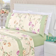 Jogo de Lençol Solteiro Estampado 3 Peças Naturalle 200 Fios