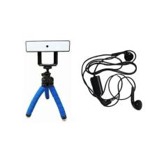 Webcam Videoaula Plug E Play Ajustavel 360º Com Microfone