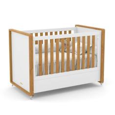 Berço Tutto New 100% MDF Cor Branco Soft/Freijó - Matic Móveis