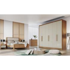 Guarda Roupa Casal 6 Portas 8 Gavetas - New Vértice - Móveis Novo Horizonte 