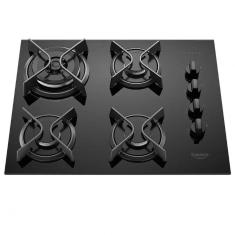 Cooktop a Gás Dako Supreme 4 Bocas Mesa em Vidro Trempes em Ferro Fundido