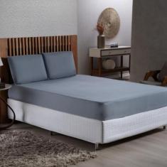 Lençol Cama de Casal Premier 170 Fios Avulso - LuckBaby, Cinza
