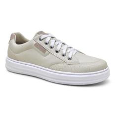 Tenis Casual Masculino Social Branco Confortável-Masculino