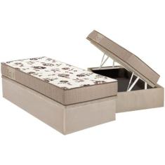 Cama Box Baú Solteiro: Colchão Espuma Ortobom D28 Physical Mega Resist