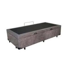 Cama Box Baú Solteiro Suede Cinza