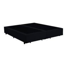Cama Box Blindado Casal Bipartido AColchoes Suede Preto 40x138x188