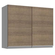 Armário Aéreo Glamy 80cm 2 Portas Rustic/Branco Madesa