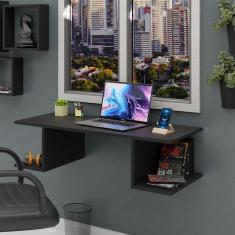Mesa Suspensa Escrivaninha Computador 900x420 C/ Prateleiras	