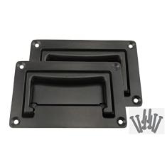 YUDTKK Pacote com 2 puxadores embutidos em liga de zinco, puxador de recipiente, puxador de porta embutido preto, 10 cm