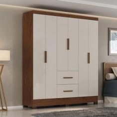 Roupeiro Primordial Max 6 Portas 2 Gavetas Jacaranda/Off White