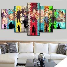 Quadros Decorativos 5 Peças Animes One Piece Coorido Desenho - KYME