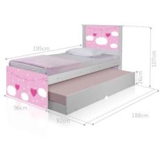 Bicama Nuvens Meninas com Colchões - Mais de Casa