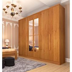 Guarda Roupa Casal com Espelho 6 Portas 4 Gavetas 239cm Veneza - Tcil 