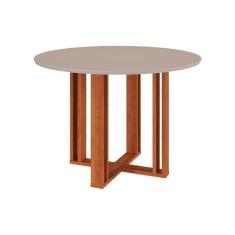 Mesa p/ Cozinha Flora c/ Tampo Madeirado 93cm Nature/Off White - Cimol