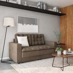 Sofá 3 Lugares Retrátil Berlim Suede Bege - Mobly