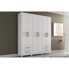 Guarda Roupa 6 Portas E 4 Gavetas Canadá Branco - Conquista