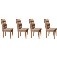 Cadeira Sala de Jantar Kit 4 Un Capuccino Animale Chocolate