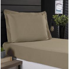 Jogo de Cama Solteiro 400 Fios Percal 02 Peças Com Aba, Antiácaro, Ant
