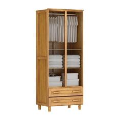Guarda-Roupa Multiuso Mel com 2 Portas 2 Gavetas e 3 Prateleiras Madei