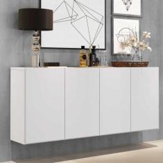 Aparador Buffet Suspenso Multimóveis Veneza 4 Portas FG3594 Branco