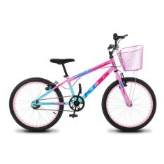 Bicicleta Infantil Feminina Aro 20 KOG Alumínio Com Cestinha, Azul deg
