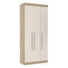 Guarda Roupa 3 Portas 2 Gavetas Avelã Rústico Com Areia
