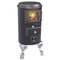 Fogão a Lenha Venax Salamandra Vitrea Preto com Acessórios 28912