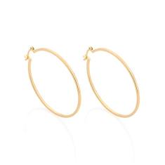 Brinco Rommanel Banhado Ouro Argola Fina Lisa 522900