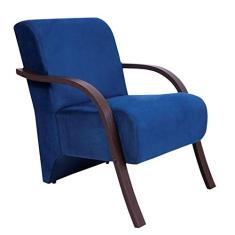 Santa Rita Poltrona Decorativa Azul Marinho Gigante Móveis - Conforto com Espuma D-18 e Braços de Madeira - Para Sala de Estar, Escritório e Relaxar