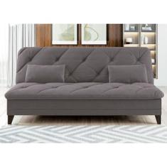 Sofá-Cama 3 Lugares Linoforte Jamile com Encosto Reclinável em Tecido Suede - 188cm de Largura