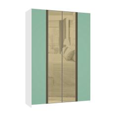 Guarda Roupa 4 Portas 3 Gavetas 159,2 cm com Vidro Reflecta Bronze Prime Luciane Móveis
