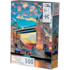 Quebra-Cabeça - 500 Peças - Londres – Pontes do Tamisa – Pais e Filhos