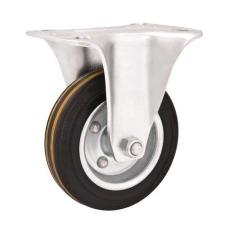 Rodizio fixo 3" média 60kg borracha preta - Vonder