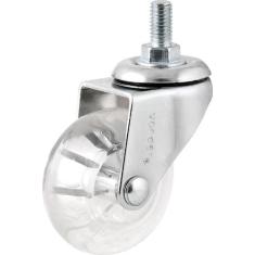 Rodizio giratório 2" leve 35kg poliuretano transparente pino rosca - V