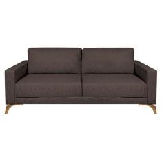 Sofá 3 Lugares Henry Veludo Marrom 210 cm - Sofani