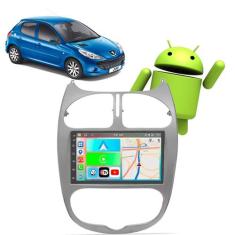 Kit Central Multimídia Android 7 Polegadas 2GB RAM Peugeot 206 2000 a 