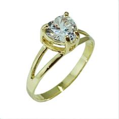 Anel Coração Brilhante Folheado - Cod 741 - Carlitos Joias, 20