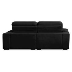 Sofa Retratil Reclinavel 2 Lugares 2,90m Crystal Veludo Preto Lansofbr