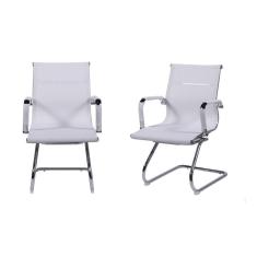 Kit 02 Cadeiras Boxbit Eames Office Tela Fixa Branca