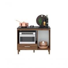 Balcão Para Cooktop Slim 1 Porta Évora Rústico