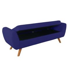 Recamier Bau Italia 1,40m Suede Azul Marinho - Inova Decor